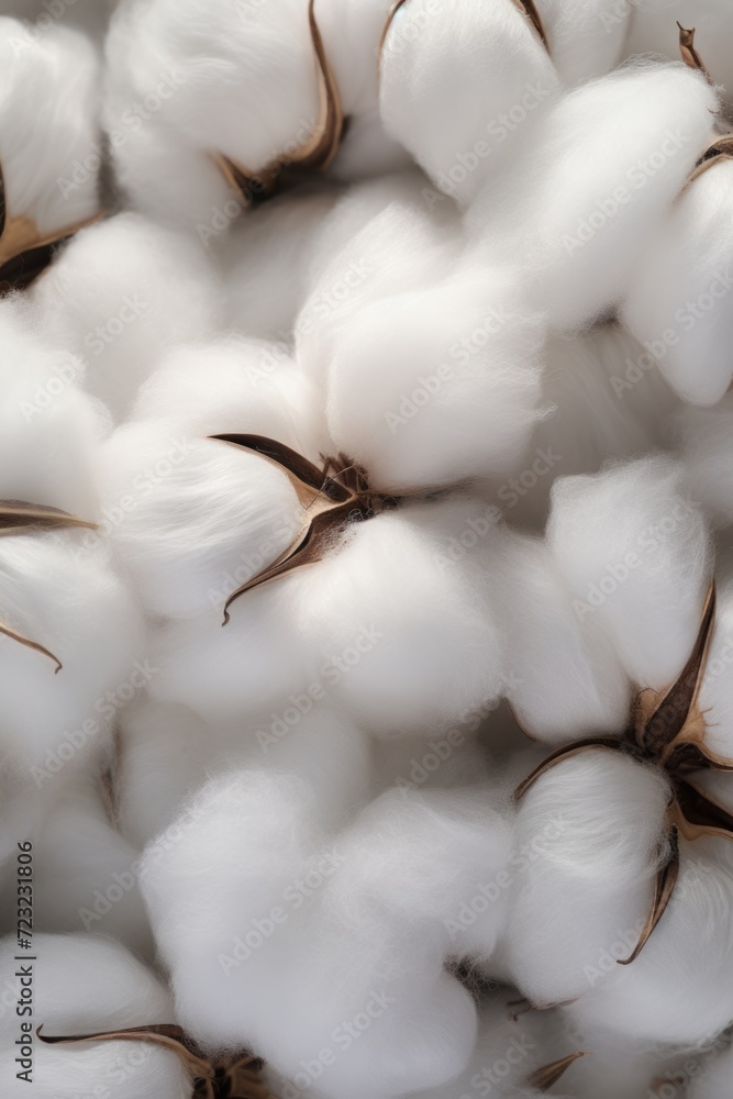 Poster A close-up view of a bunch of white cotton. Versatile and useful for various design projects