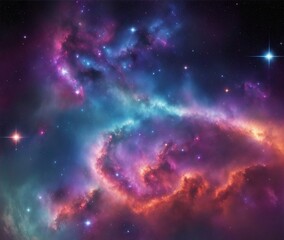 Colorful space galaxy cloud nebula. Supernova background wallpaper