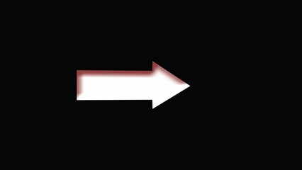 Abstract Beautiful Direction Arrow Icon Pointing on Black Background illustration.