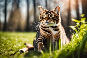 cat in grass