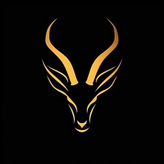 wild antelope head design logo with a minimalistic and vector-style aesthetic
