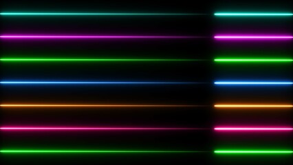 Abstract glowing colorful neon lines background illustration 4k