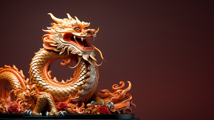 Chinese New Year background, Lunar New Year greeting card template with copy space