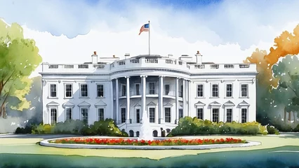 Foto op Canvas the white house in autumn © Magic Art