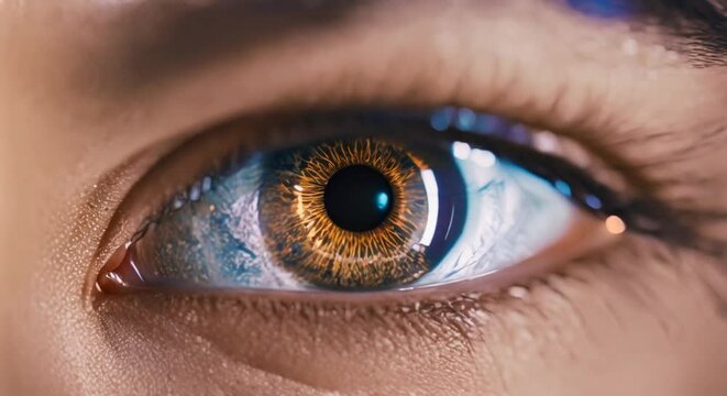 close-up of a female eye, generative Ai