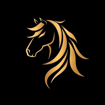 wild horse head logo minimalistic vector style 
