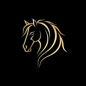 wild horse head logo minimalistic vector style 
