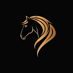 wild horse head design logo with a minimalistic and vector-style aesthetic
