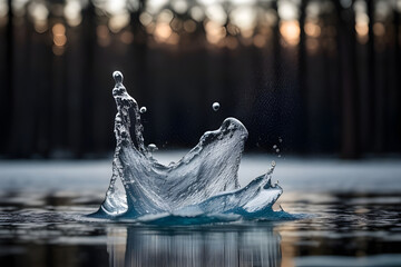 A splash of water frozen in mid-air - obrazy, fototapety, plakaty