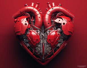 Motor der uns Antreibt, Konzept menschliches Herz im Stil eines Motors