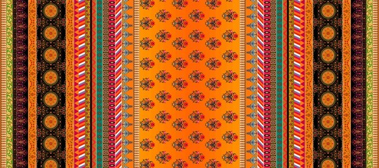 Textile print design Dupatta  beautiful Kashmiri motif background.
