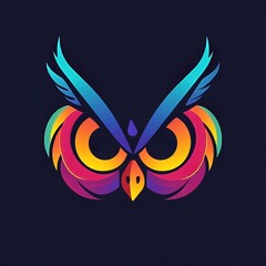 wild owl head design logo with a minimalistic and vector-style aesthetic
