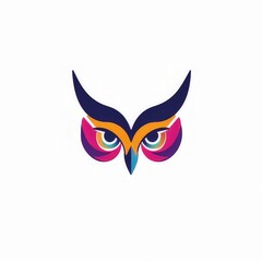 wild owl head design logo with a minimalistic and vector-style aesthetic

