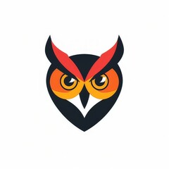 wild owl head design logo with a minimalistic and vector-style aesthetic
