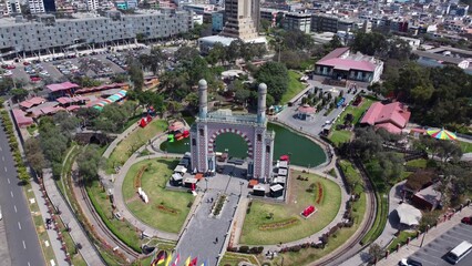 Panoramic view of Friendship Park in the district of Santiago de Surco in the capital of Lima - Peru