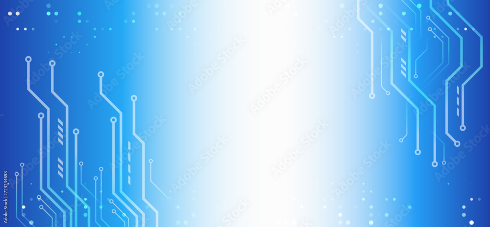 Poster high tech digital technology design. high computer technology elements on a blue background. sci-fi 