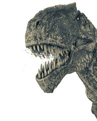 giganotosaurus is standing up on white background close up view © DM7