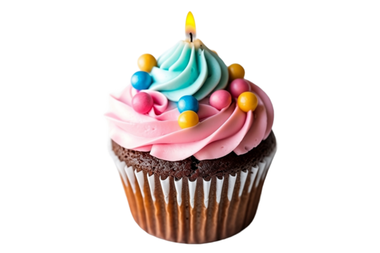 Magdalena de cumpleaños colorida - Powered by Adobe