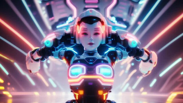futuristic woman robot