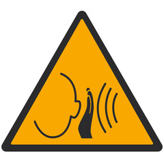 WARNING PICTOGRAM, WARNING; SUDDEN LOUD NOISES ISO 7010 - W038