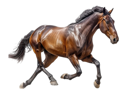 Caballo marrón aislado