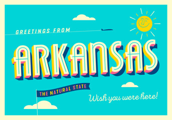 Greetings from Arkansas, USA - The Natural State - Touristic Postcard. © CallahanLounge