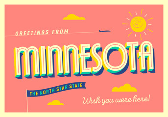 Greetings from Minnesota, USA - The North Star State - Touristic Postcard. - 723247605