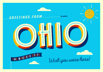 Greetings from Ohio, USA - The Buckeye State - Touristic Postcard. © CallahanLounge