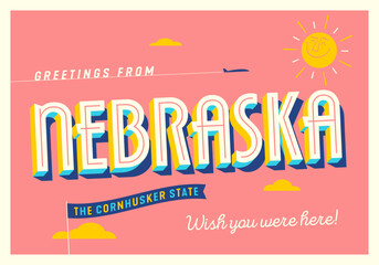 Greetings from Nebraska, USA - The Cornhusker State - Touristic Postcard. - 723247633