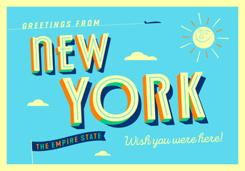 Greetings from New York, USA - The Empire State - Touristic Postcard. © CallahanLounge