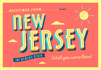Greetings from New Jersey, USA - The Garden State - Touristic Postcard. - 723247650