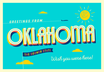 Greetings from Oklahoma, USA - The Sooner State - Touristic Postcard. © CallahanLounge