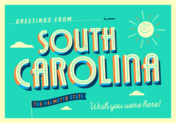 Greetings from South Carolina, USA - The Palmetto State - Touristic Postcard © CallahanLounge