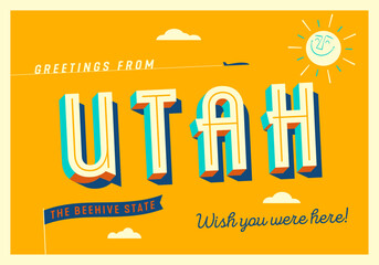 Greetings from Utah, USA - The Beehive State - Touristic Postcard. © CallahanLounge