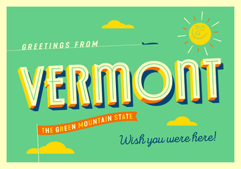 Greetings from Vermont, USA - The Green Mountain State - Touristic Postcard - 723247694
