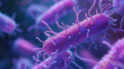 
alien bacteria under microscope, scientific.
