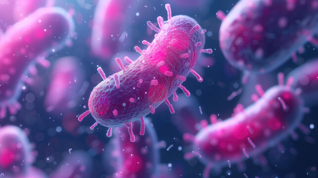 
alien bacteria under microscope, scientific.