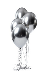 4 silver balloons
