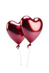 2 shiny heart shaped balloons