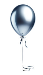 silver metallic party balloon isolated