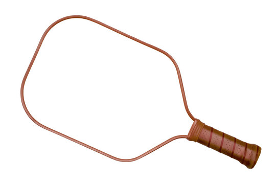 Mock up pickleball racket. Pickleball paddle with leather handle.