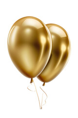 two gold party balloons