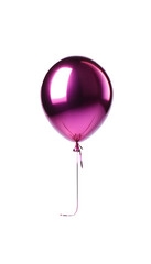 A shiny metallic magenta balloon with a smooth reflective surface