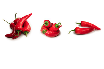 Red hot chili pepper isolated on a white background.