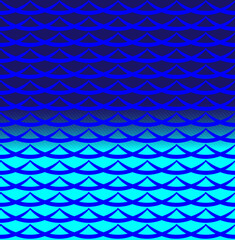 Vector geometric abstract pattern in the form of wavy lines on a blue background
