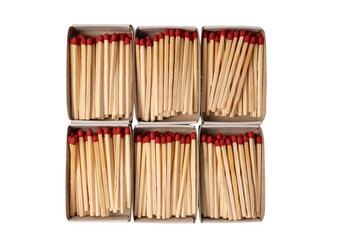 Boxes with new matchsticks as a background.