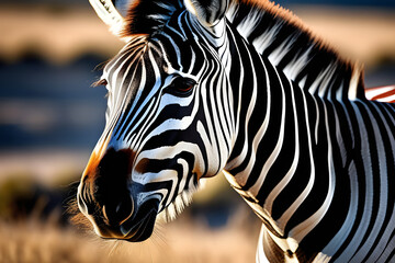 Fototapeta na wymiar Close-up on a zebra. 