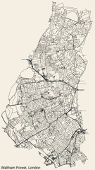 Street roads map of the BOROUGH OF WALTHAM FOREST, LONDON