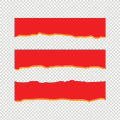 Torn a half sheet of green paper from the bottom. Vector template paper design. Ripped paper texture on transparent background. Vector illustration. EPS file 159.