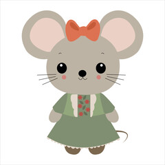 vector cute mouse cartoon style